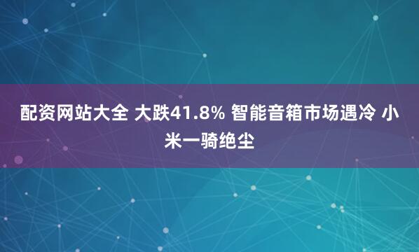 配资网站大全 大跌41.8% 智能音箱市场遇冷 小米一骑绝尘